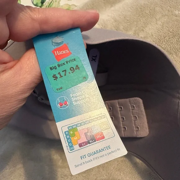 Seamless Comfort Hanes Wireless Comfort Cups Bra - Gray - Picture 7 of 7